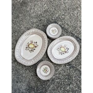 Set of 18 Johnson Brothers Fruit Sampler Old Granite Plus 2 Platters